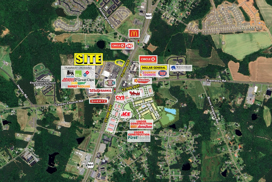 2220 Jefferson Davis hwy, Sanford, NC for lease - Aerial - Image 2 of 3