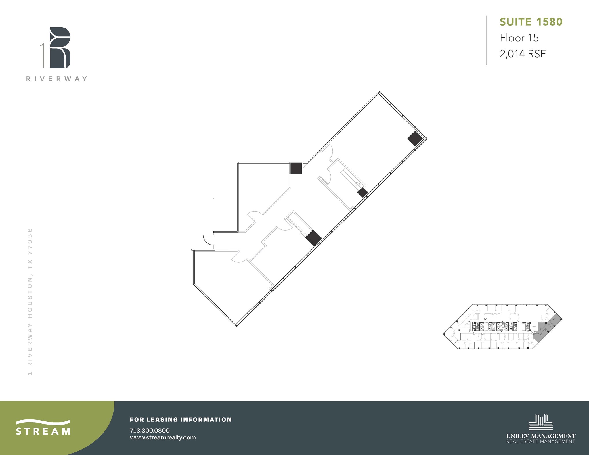 1 Riverway, Houston, TX à louer Plan d  tage- Image 1 de 1