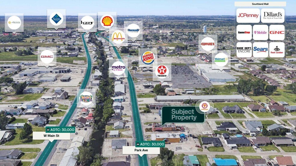 6509 W Park Ave, Houma, LA à vendre - Aérien - Image 2 de 3