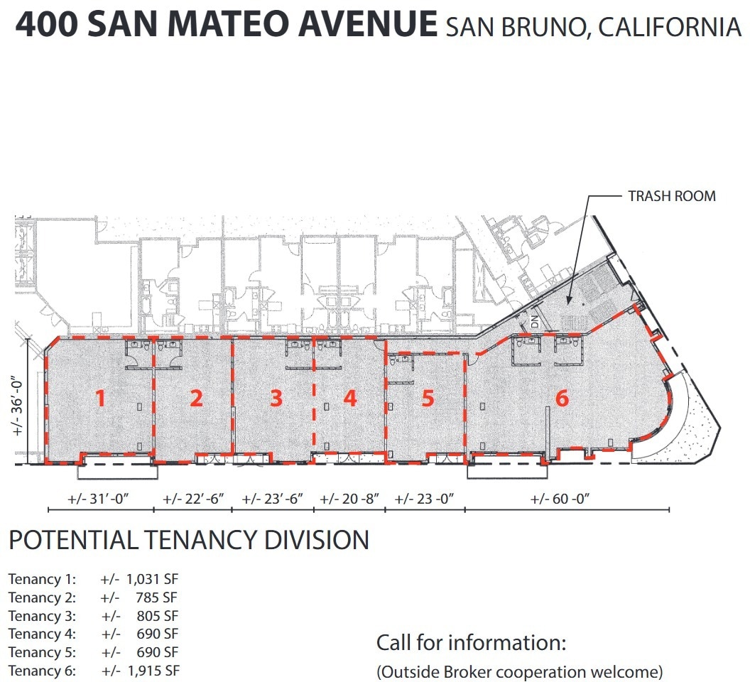400-418 San Mateo Ave, San Bruno, CA for lease Floor Plan- Image 1 of 1