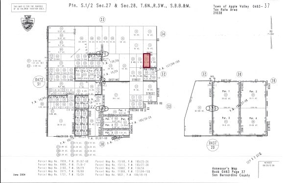 10+ Acres Needham & Navajo Rd & Cerritos Ave, Apple Valley, CA for sale - Plat Map - Image 2 of 2