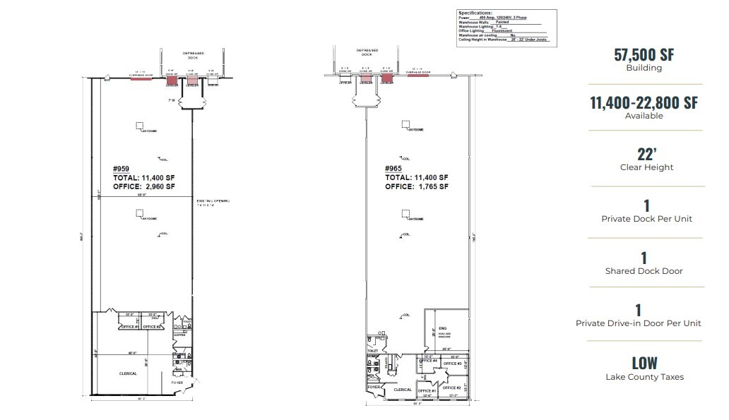 953-977 S Northpoint Blvd, Waukegan, IL à louer Plan d  tage- Image 1 de 1