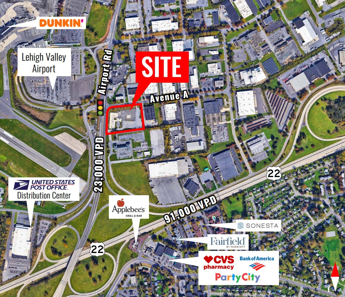 2940 Airport Rd A/K/A 2355 Ave, Bethlehem, PA for sale Aerial- Image 1 of 5