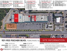 931-953 Fischer Blvd, Toms River, NJ à louer Plan de site- Image 1 de 1