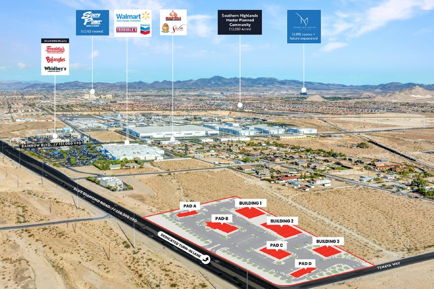 SEC Blue Diamond Rd & Tenaya Way, Las Vegas, NV for lease - Aerial - Image 3 of 16