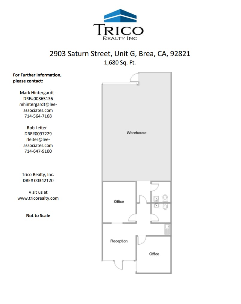 2801 Saturn St, Brea, CA à louer Plan d’étage- Image 1 de 1