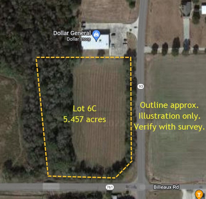 Billeaux Road Highway 93, Cankton, LA for sale Aerial- Image 1 of 2