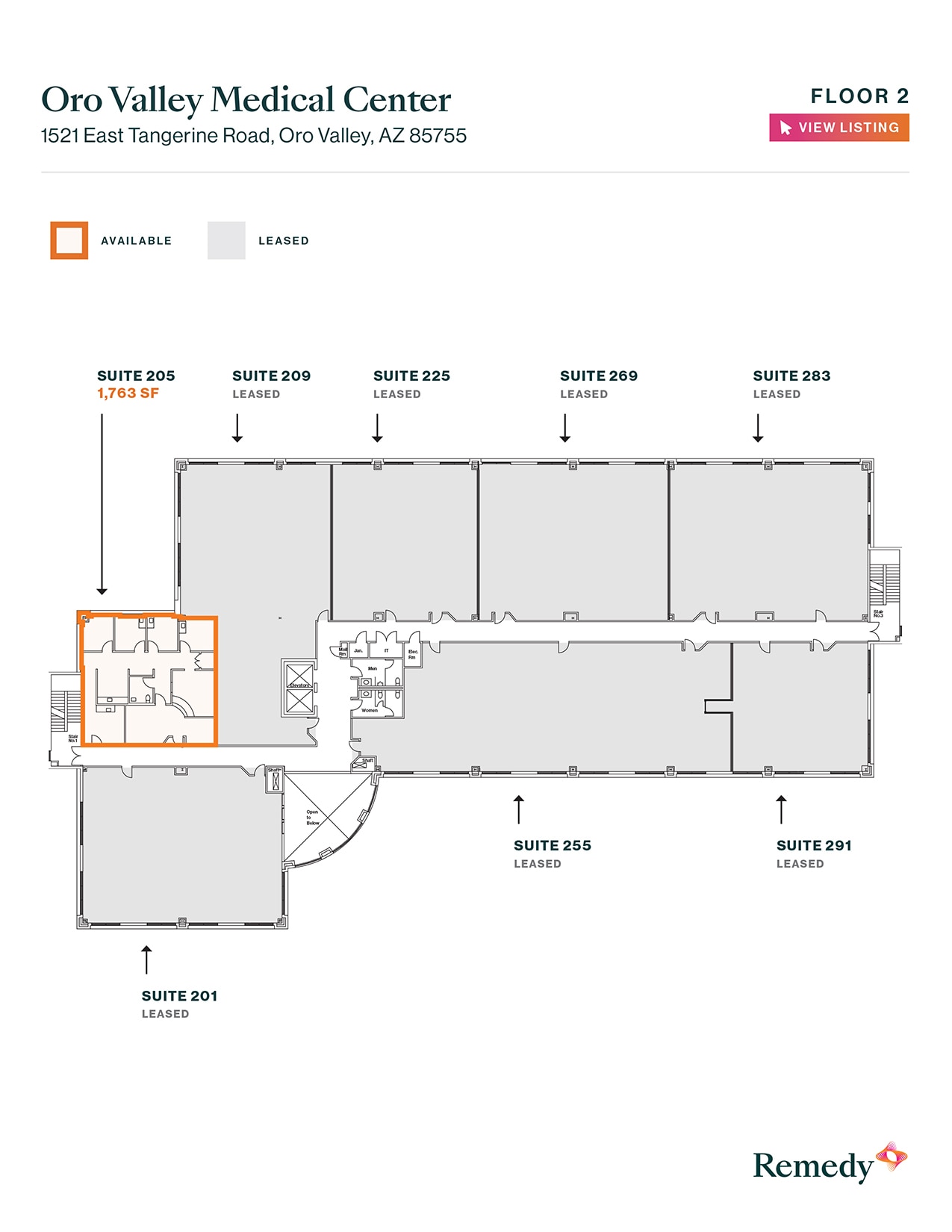1521 E Tangerine Rd, Oro Valley, AZ à louer Plan d’étage- Image 1 de 1