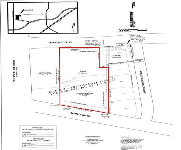 Regency Dr, Hurst, TX à vendre - Plan cadastral - Image 2 de 2