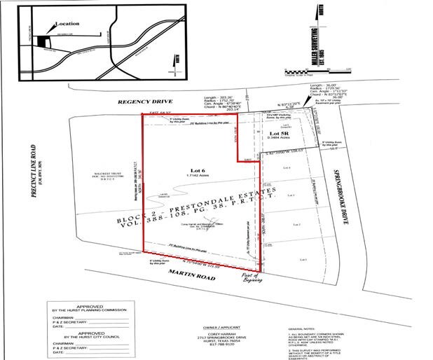 Regency Dr, Hurst, TX à vendre - Plan cadastral - Image 3 de 3
