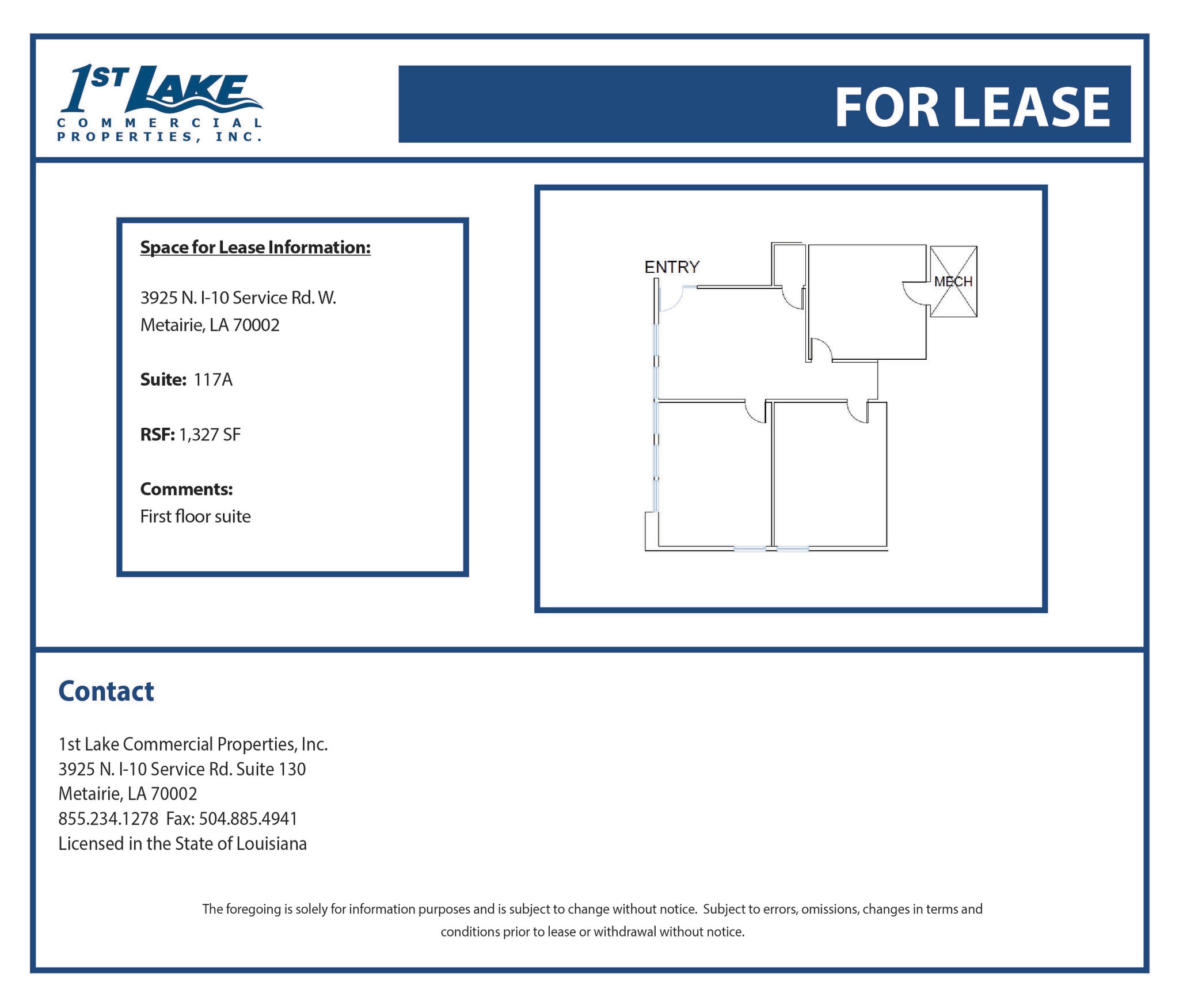 3925 N I-10 Service Rd, Metairie, LA à louer Plan d’étage- Image 1 de 1