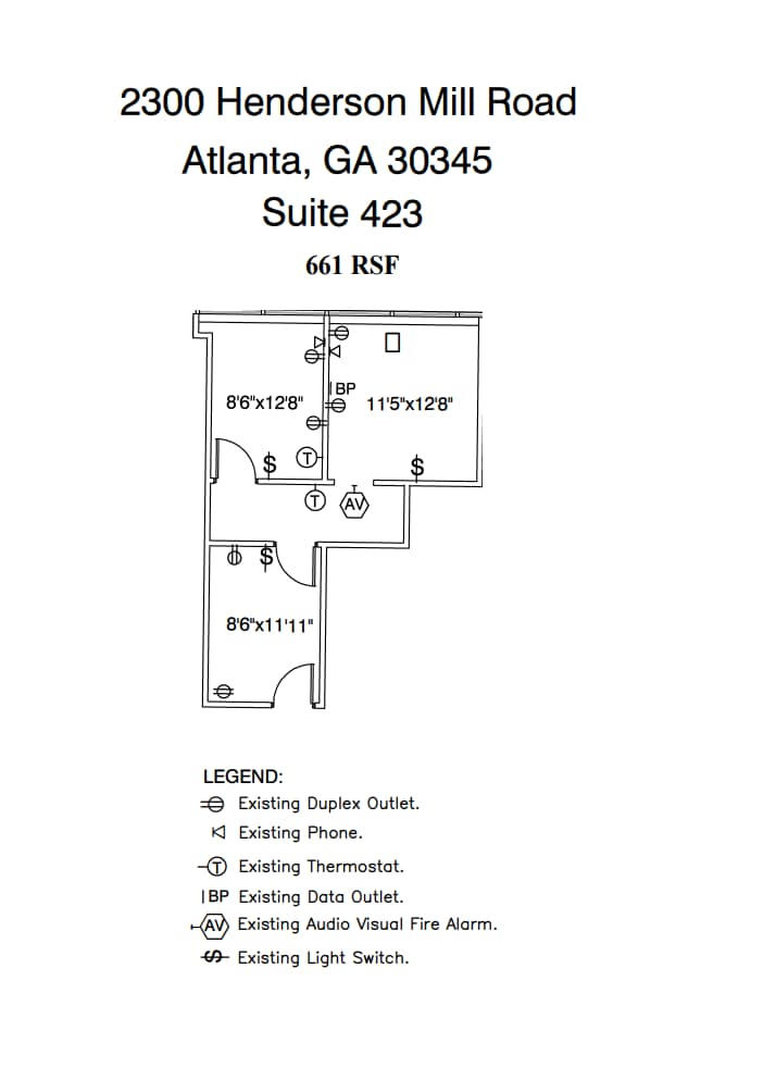 2300 Henderson Mill Rd NE, Atlanta, GA à vendre Plan d’étage- Image 1 de 1