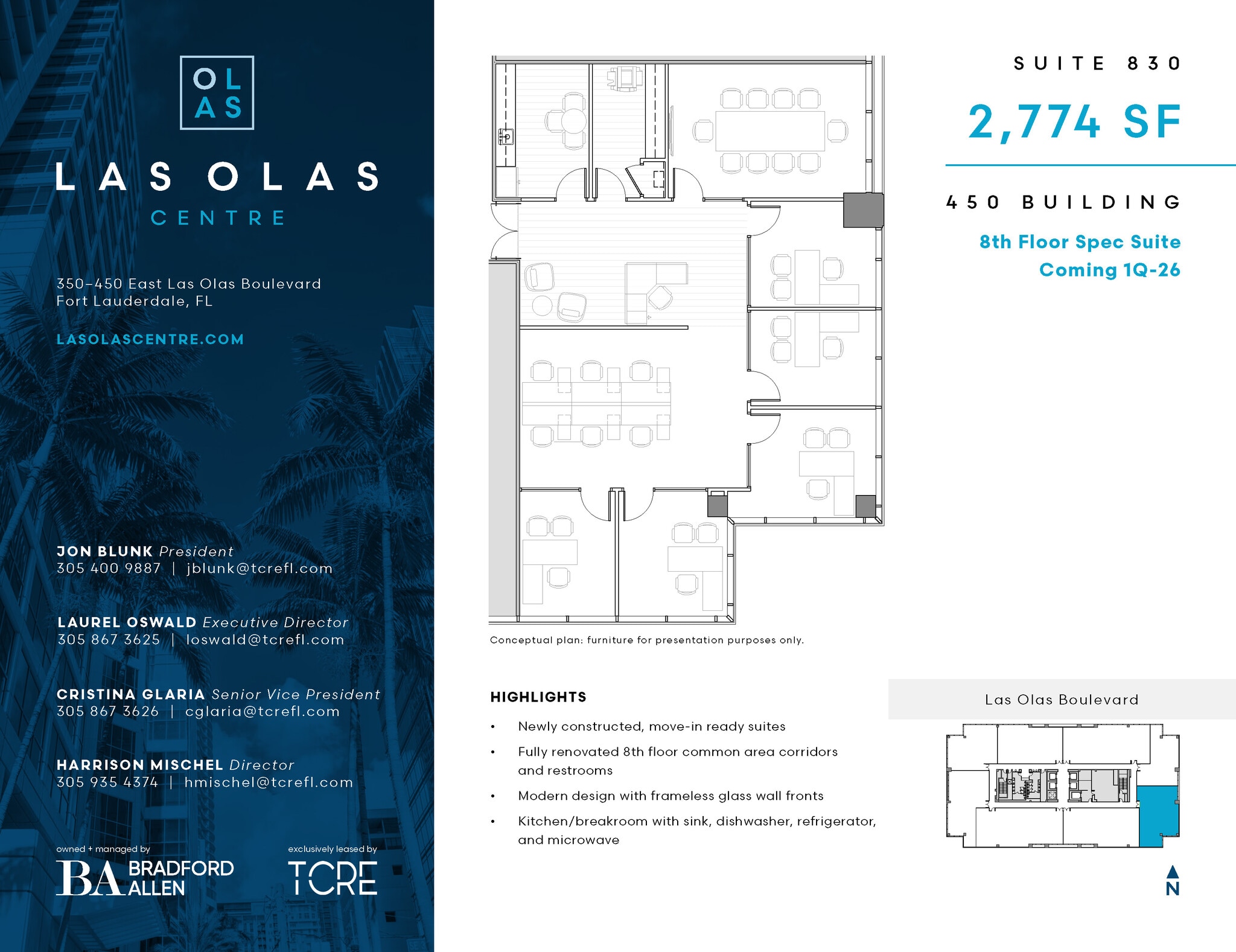 450 E Las Olas Blvd, Fort Lauderdale, FL à louer Plan d’étage- Image 1 de 2
