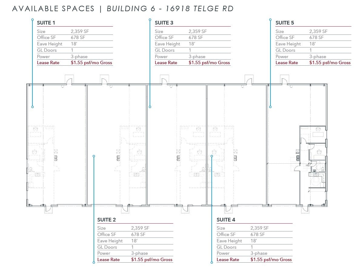 16906 Telge Rd, Cypress, TX à louer Plan d’étage- Image 1 de 1