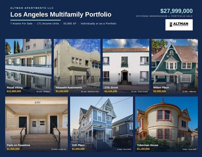 Plus de détails pour Altman Apartments Portfolio – à vendre, Los Angeles, CA