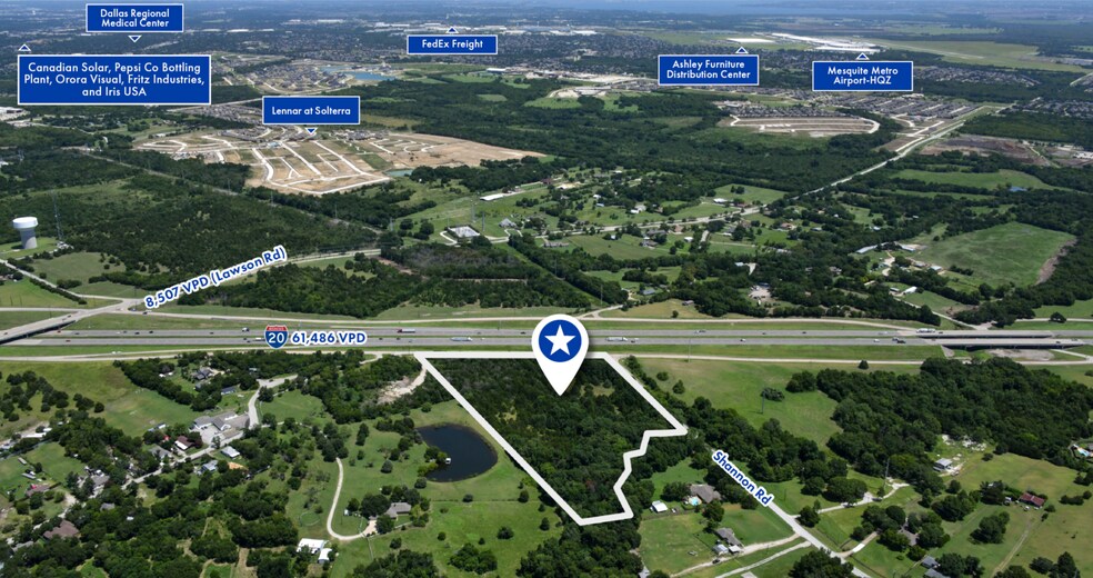 SWC of Interstate 20 & Shannon Road, Mesquite, TX à vendre - Aérien - Image 2 de 4