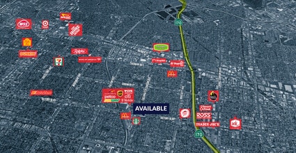 12800-12806 Victory Blvd, North Hollywood, CA - AÉRIEN  Vue de la carte - Image1