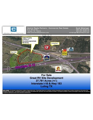 Plus de détails pour NW Corner Of IH-10 & Hwy 183, Luling, TX - Terrain à vendre