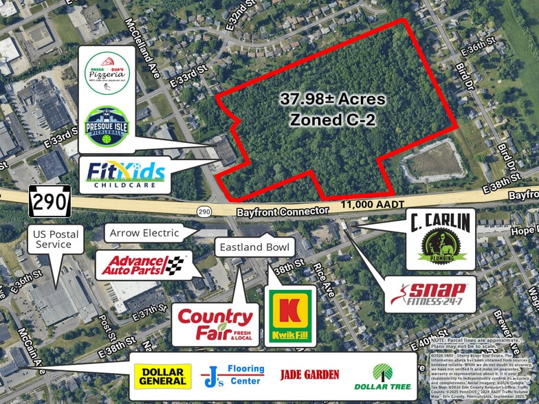 Bayfront Connector At McClelland Avenue, Erie, PA for sale - Aerial - Image 2 of 12