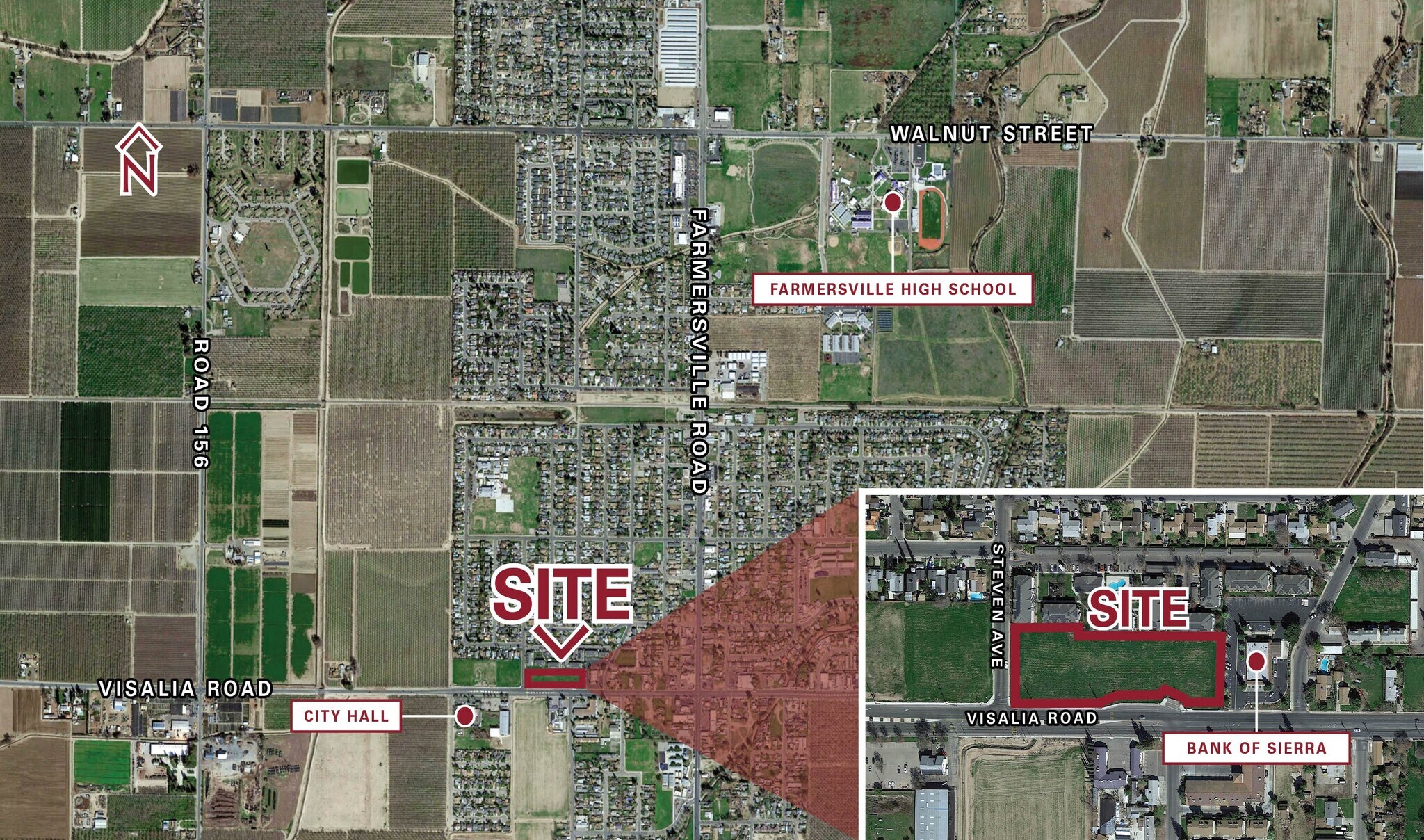 NEC Of Stevens And Ave 280, Farmersville, CA for sale Aerial- Image 1 of 4