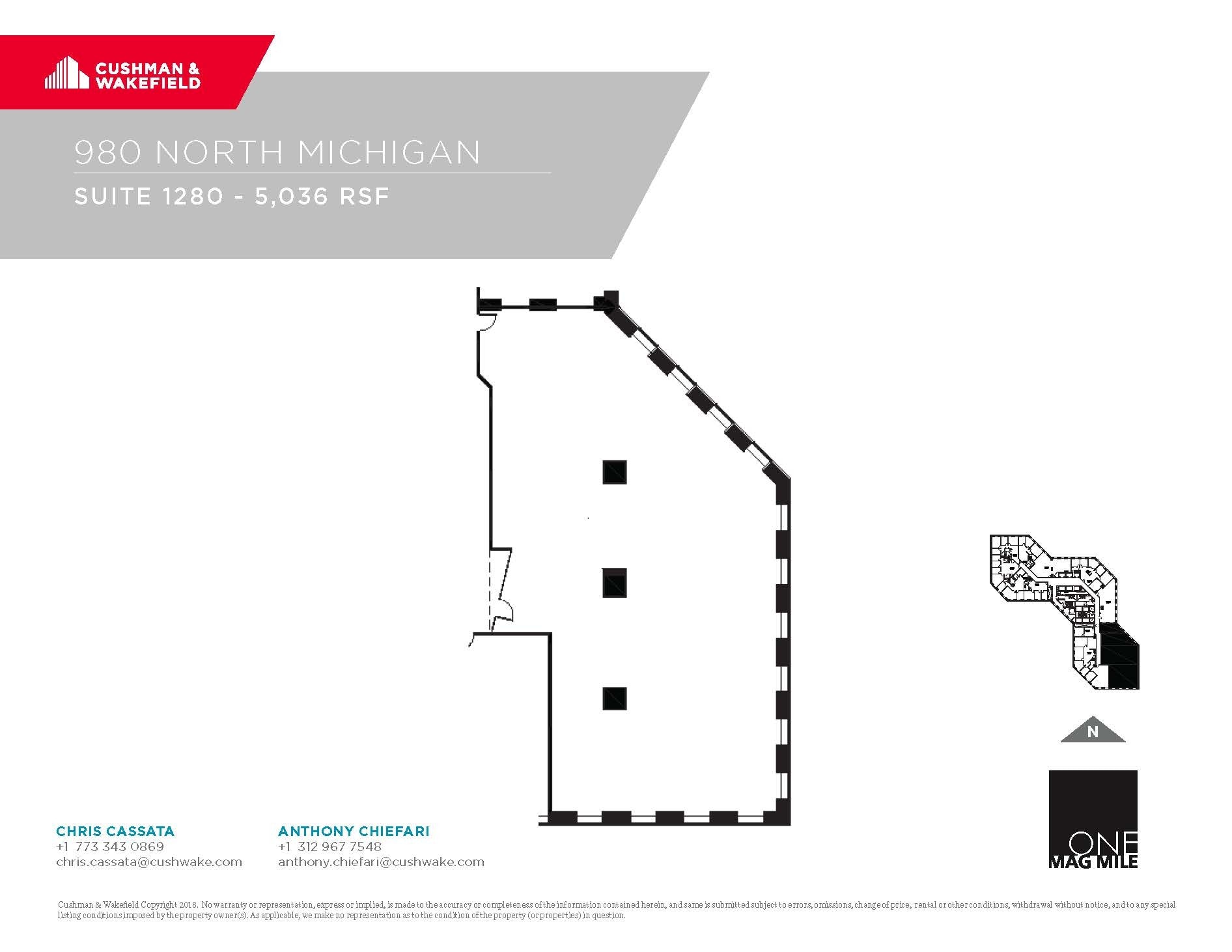 980 N Michigan Ave, Chicago, IL à louer Plan d’étage- Image 1 de 1
