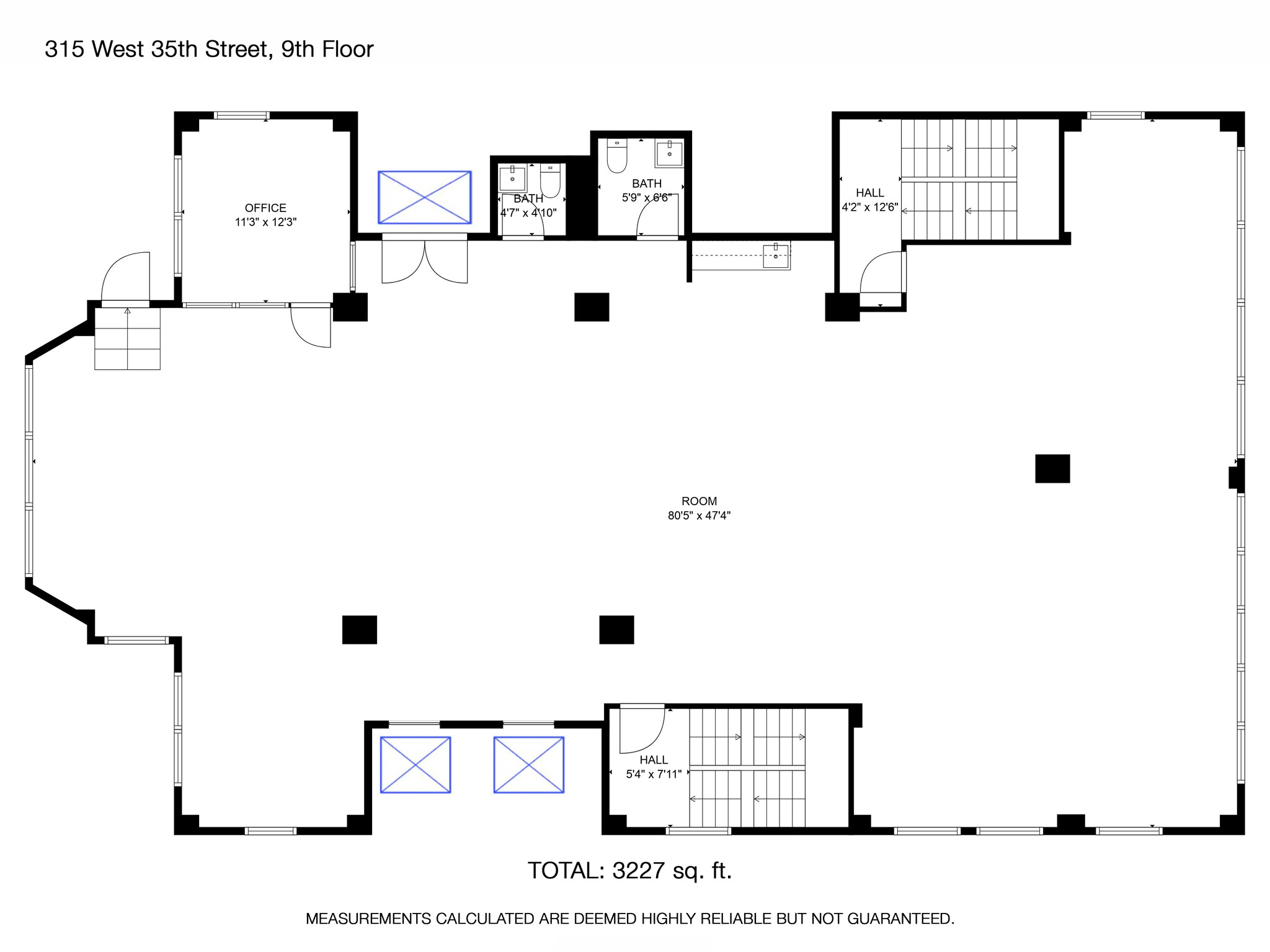 315 W 35th St, New York, NY à louer Plan d’étage- Image 1 de 11