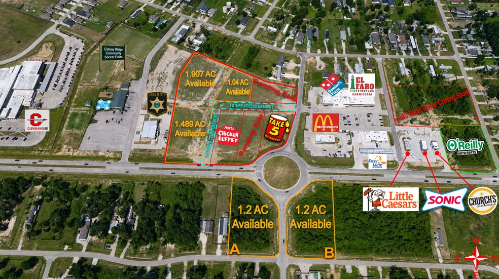 Commercial Corner- San Marcos & San Felipe, Cleveland, TX for sale - Aerial - Image 2 of 18