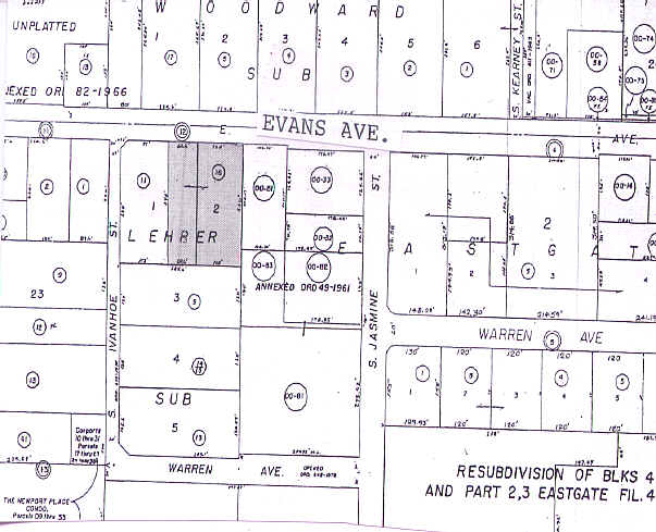 5800 E Evans Ave, Denver, CO for lease - Plat Map - Image 2 of 21