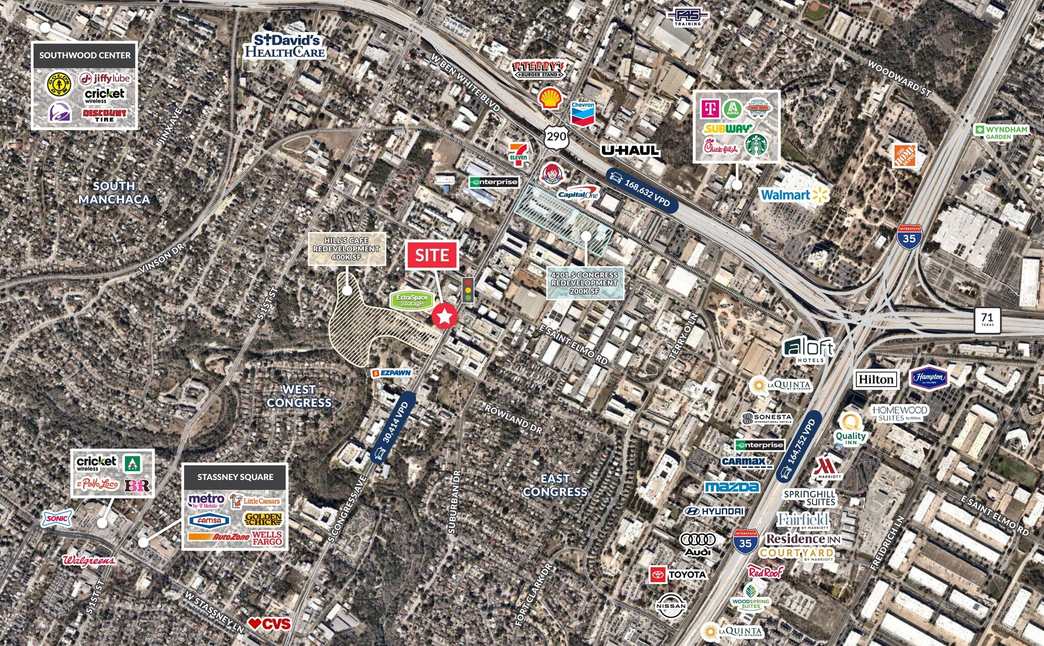 4500 S Congress Ave, Austin, TX for lease Aerial- Image 1 of 3