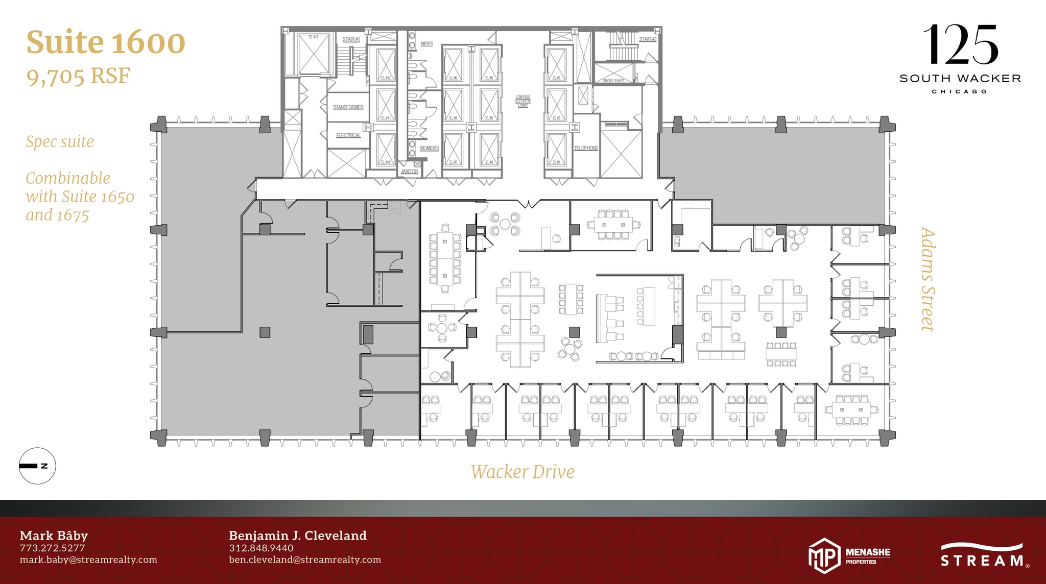 125 S Wacker Dr, Chicago, IL à louer Plan d’étage- Image 1 de 1