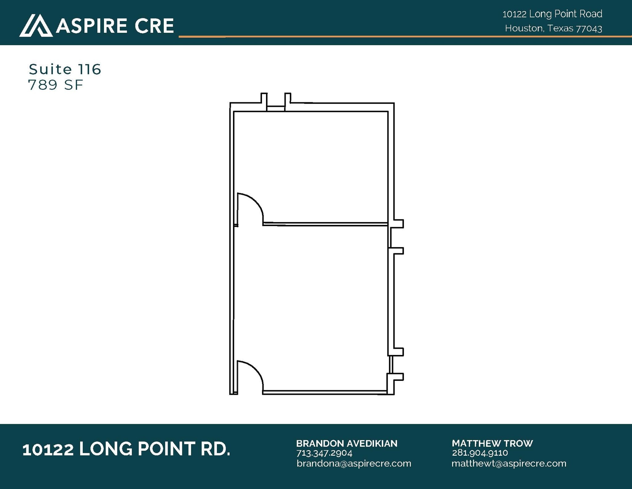 10122 Long Point Rd, Houston, TX à louer Plan d’étage- Image 1 de 1