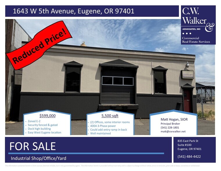 1643 W 5th Ave, Eugene, OR à vendre - Photo du bâtiment - Image 1 de 3