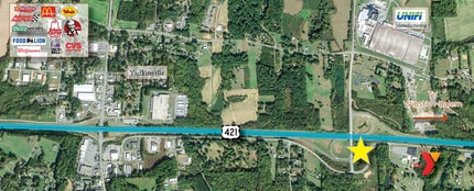 Service Rd, Yadkinville, NC - Aérien  Vue de la carte