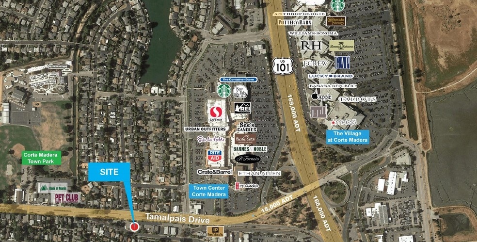 601 Tamalpais Dr, Corte Madera, CA for sale - Aerial - Image 2 of 7