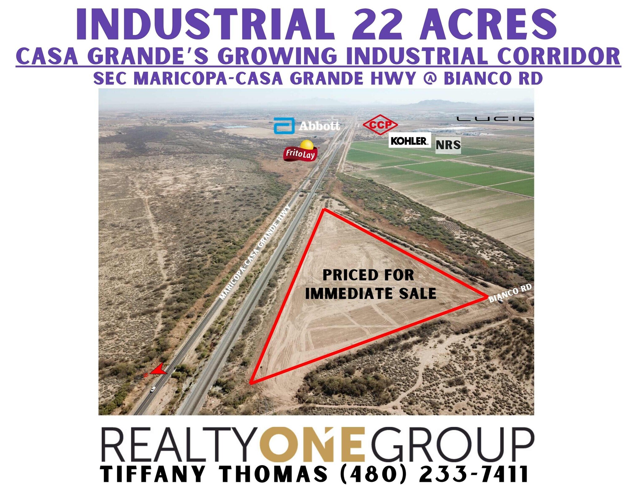 0 N Bianco rd, Casa Grande, AZ for sale Aerial- Image 1 of 18