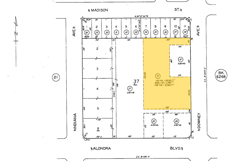 15713-15727 Downey Ave, Paramount, CA for lease - Plat Map - Image 2 of 8