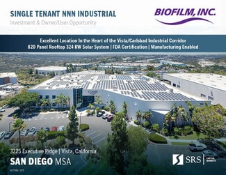 Plus de détails pour 3225 Executive Ridge, Vista, CA - Industriel à vendre