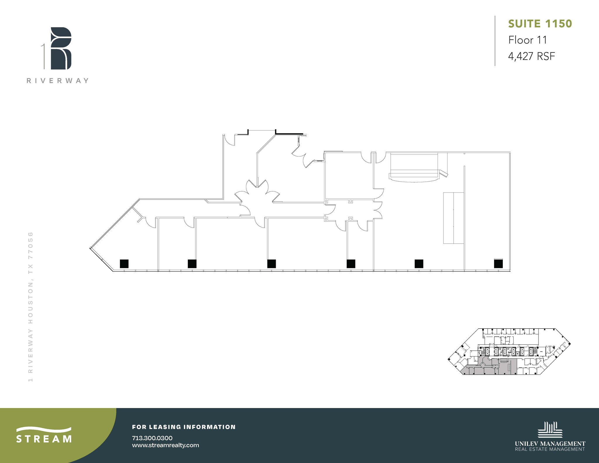 1 Riverway, Houston, TX à louer Plan d  tage- Image 1 de 1