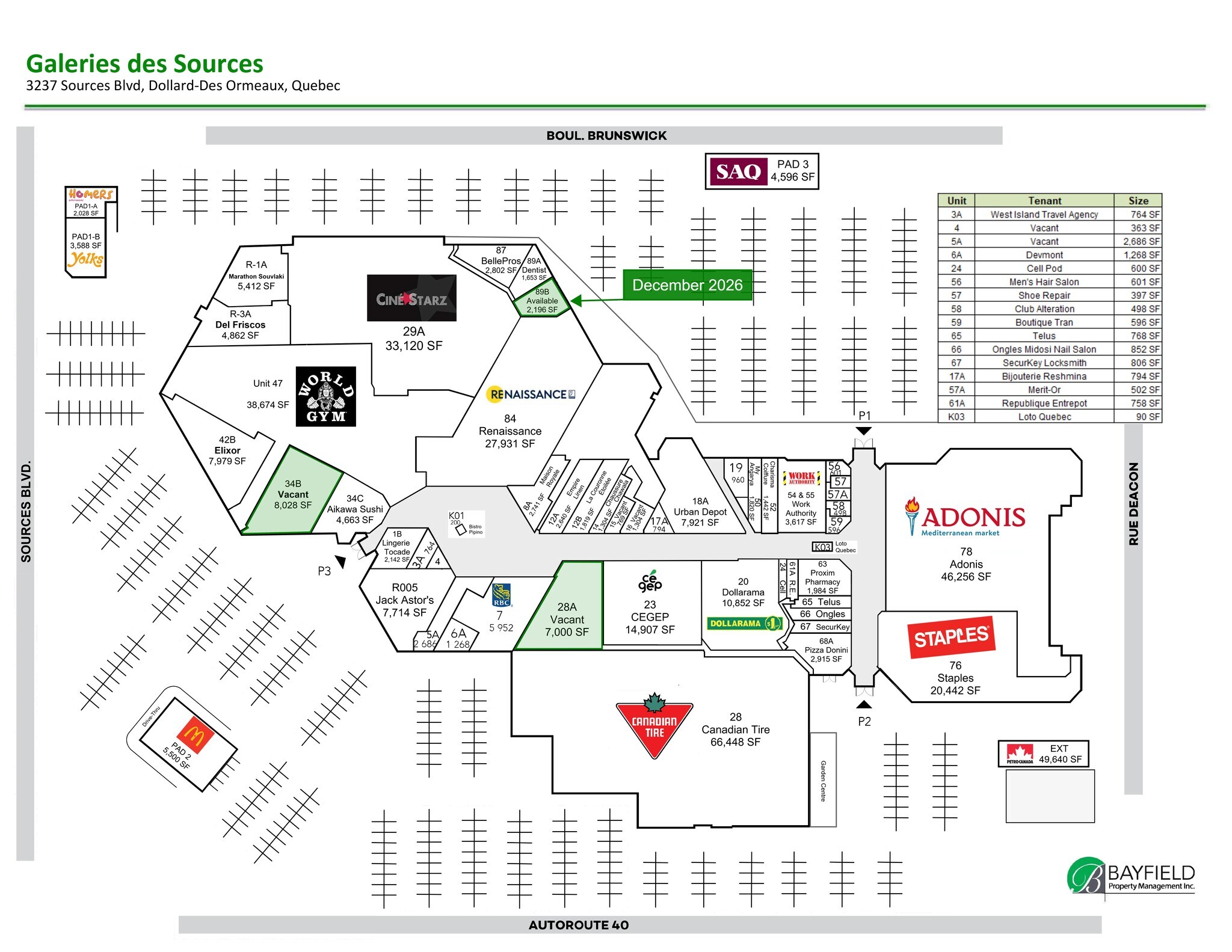 3237 Boul des Sources, Dollard-des-Ormeaux, QC à louer Plan de site- Image 1 de 1