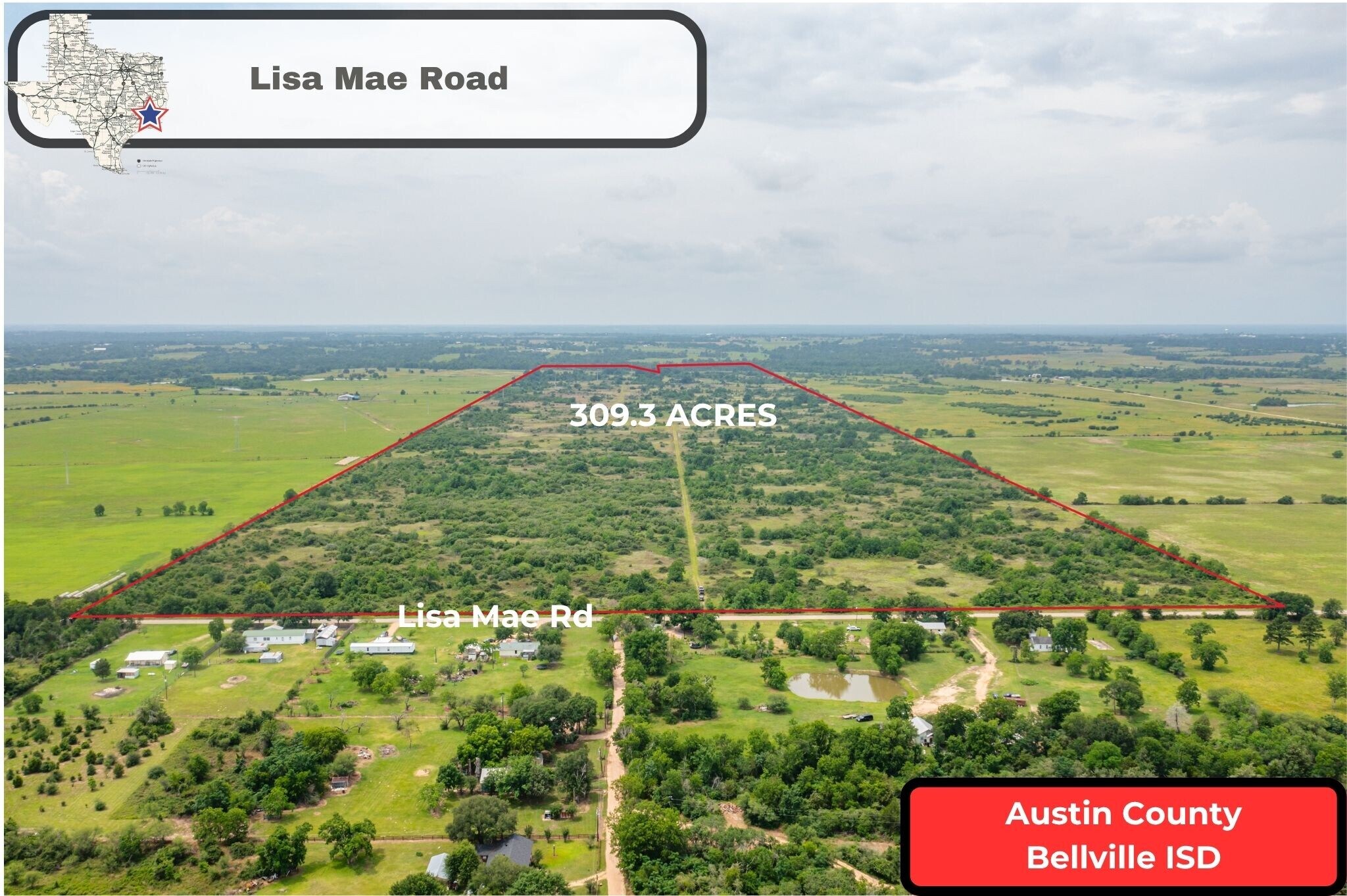 1055 Lisa Mae rd, Bellville, TX à vendre Aérien- Image 1 de 48
