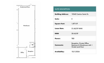 10340 Camino Santa Fe, San Diego, CA for lease Floor Plan- Image 1 of 1