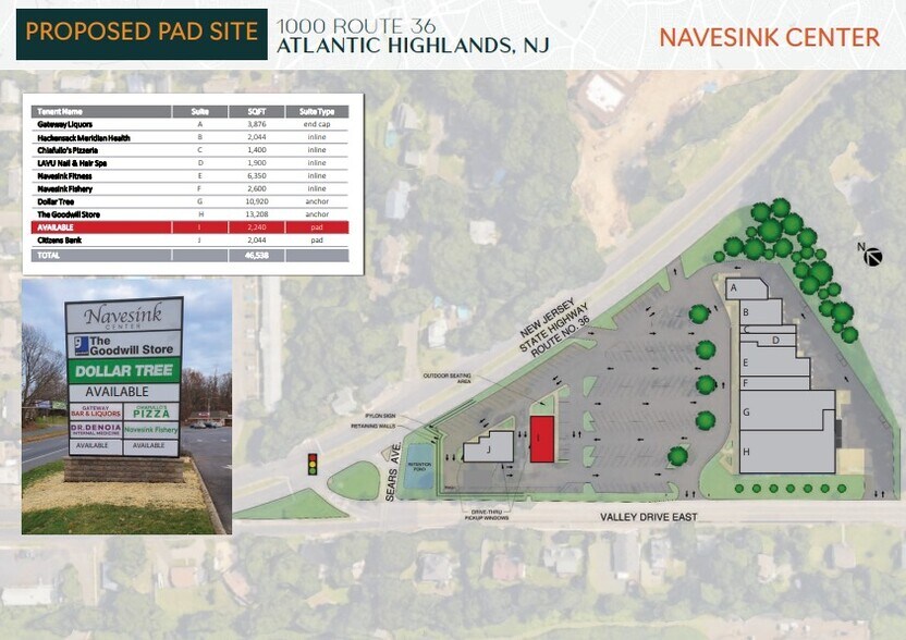 1000 1/2 NJ-36 Rt, Atlantic Highlands, NJ à louer - Plan de site - Image 3 de 4