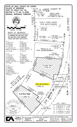 More details for State Route 20 (Hyde Street) Village of, Wakeman, OH - Land for Sale