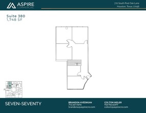 770 S Post Oak Ln, Houston, TX à louer Plan d’étage- Image 1 de 2