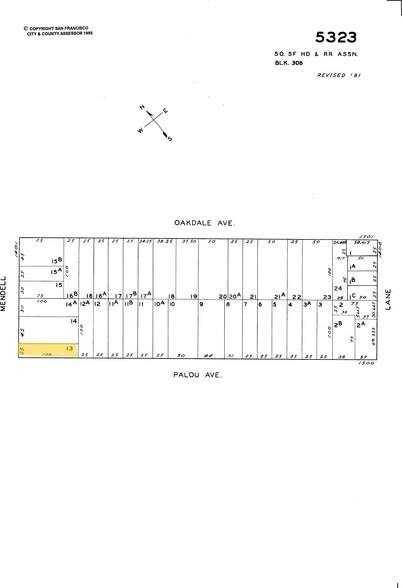 1449 Mendell St, San Francisco, CA à louer - Plan cadastral - Image 2 de 10