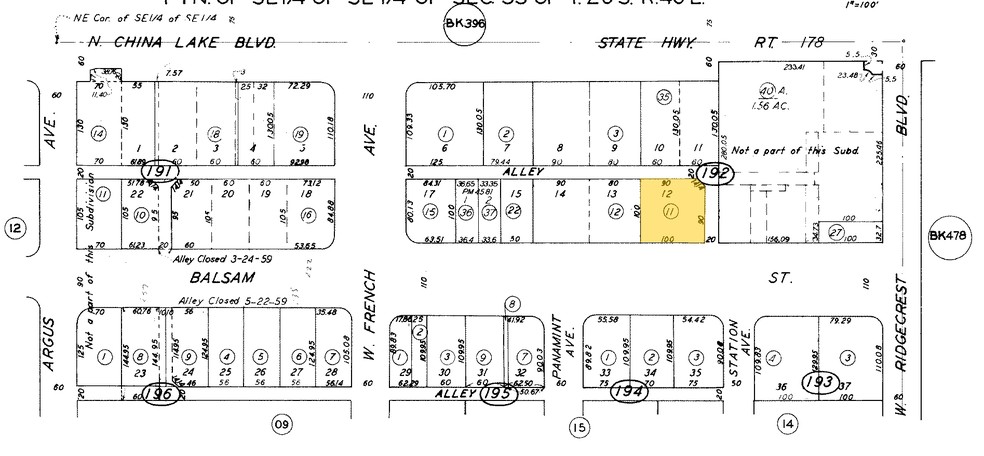 126-132 Balsam St, Ridgecrest, CA for lease - Plat Map - Image 2 of 5