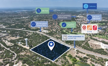 W State Highway 71, Bee Cave, TX - Aérien Vue de la carte - Image1