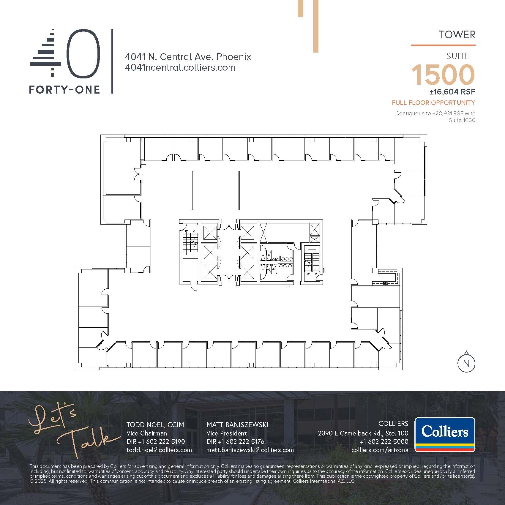 4041 N Central Ave, Phoenix, AZ à louer Plan d’étage- Image 1 de 11