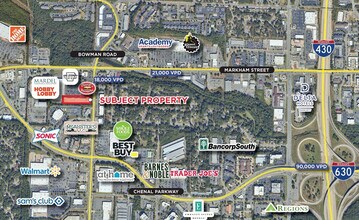 12201 W Markham St, Little Rock, AR - AERIAL  map view