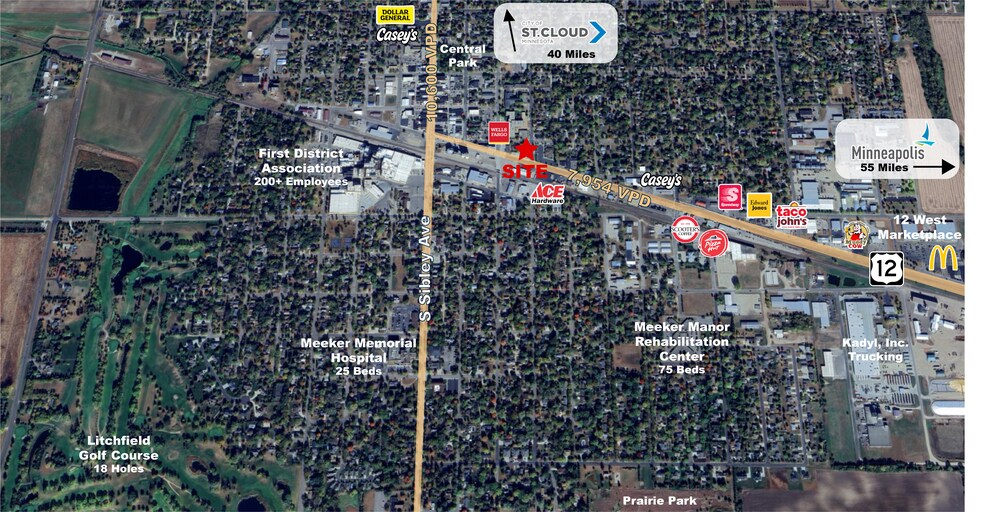 225 E Depot St, Litchfield, MN for lease - Aerial - Image 2 of 2